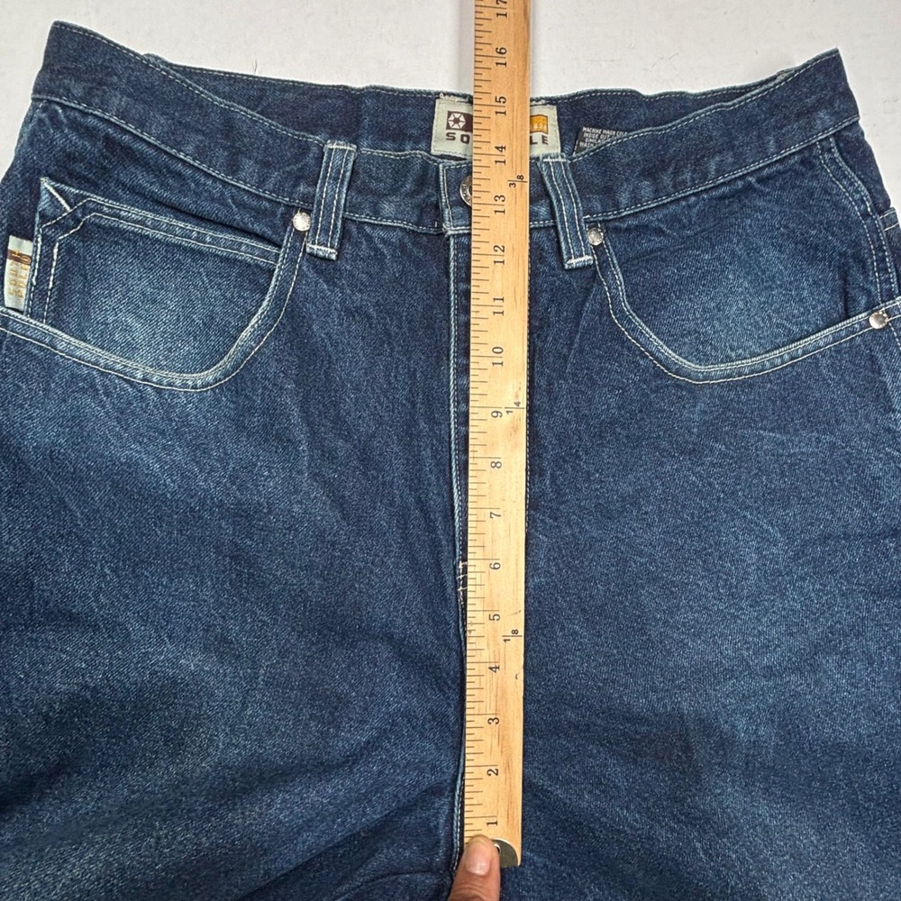 VTG Southpole 34 32X32 Baggy Carpenter Jeans Indigo Blue Wide Y2K Embroidery EUC - Picture 6 of 10